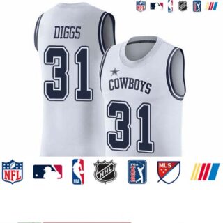 Nike Cowboys #31 Trevon Diggs White Men's Stitched NFL Limited Rush Tank Top Jersey