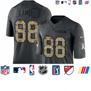 Nike Cowboys #88 CeeDee Lamb Black Men's Stitched NFL Limited 2016 Salute to Service Jersey