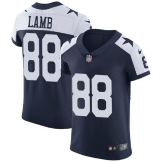 Nike Cowboys #88 CeeDee Lamb Navy Blue Thanksgiving Men's Stitched NFL Vapor Untouchable Throwback Elite Jersey