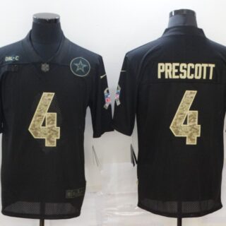 Nike Cowboys 4 Dak Prescott Black Camo 2020 Salute To Service Limited Jersey