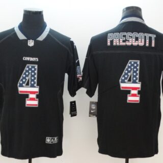 Nike Cowboys 4 Dak Prescott Black USA Flag Fashion Color Rush Limited Jersey
