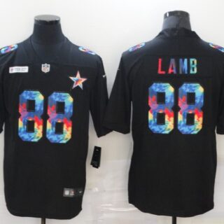 Nike Cowboys 88 Ceedee Lamb Black Vapor Untouchable Rainbow Limited Jersey