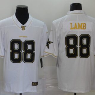 Nike Cowboys 88 Ceedee Lamb White Gold 100th Season Vapor Untouchable Limited Jersey