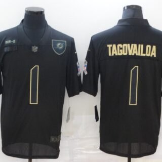 Nike Dolphins 1 Tua Tagovailoa Black 2020 Salute To Service Limited Jersey