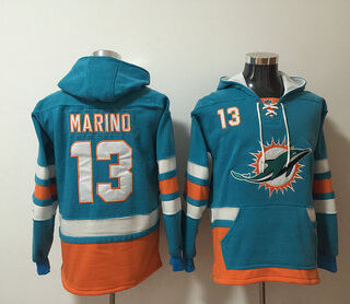 Nike Dolphins 13 Dan Marino Green Pullover Hoodie