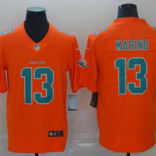Nike Dolphins 13 Dan Marino Orange Inverted Legend Limited Jersey