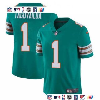 Nike Dolphins #1 Tua Tagovailoa Aqua Green Alternate Men's Stitched NFL Vapor Untouchable Limited Jersey