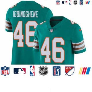 Nike Dolphins #46 Noah Igbinoghene Aqua Green Alternate Men's Stitched NFL Vapor Untouchable Limited Jersey