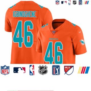 Nike Dolphins #46 Noah Igbinoghene Orange Men's Stitched NFL Limited Inverted Legend 100th Season Jersey