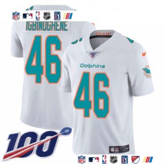 Nike Dolphins #46 Noah Igbinoghene White Men's Stitched NFL 100th Season Vapor Untouchable Limited Jersey