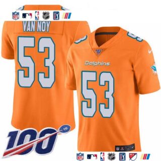 Nike Dolphins #53 Kyle Van Noy Orange Men's Stitched NFL Limited Rush 100th Season Jersey