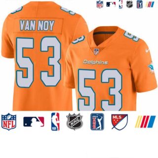 Nike Dolphins #53 Kyle Van Noy Orange Men's Stitched NFL Limited Rush Jersey