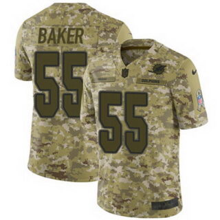 Nike Dolphins #55 Jerome Baker Camo Men's Stitched NFL Limited 2018 Salute To Service Jersey