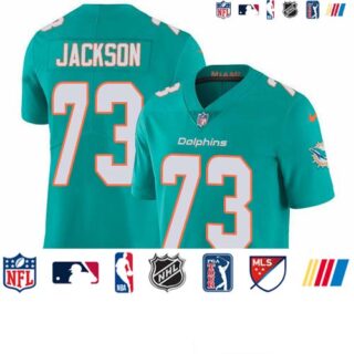 Nike Dolphins #73 Austin Jackson Aqua Green Team Color Men's Stitched NFL Vapor Untouchable Limited Jersey