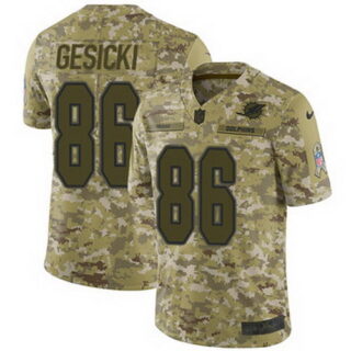 Nike Dolphins #86 Mike Gesicki Camo Youth Stitched NFL Limited 2018 Salute to Service Jersey