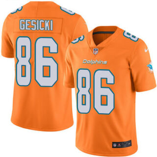 Nike Dolphins #86 Mike Gesicki Orange Men's Stitched NFL Limited Rush Jersey