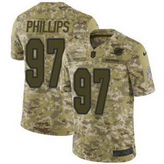 Nike Dolphins #97 Jordan Phillips Camo Men's Stitched NFL Limited 2018 Salute To Service Jersey