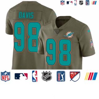 Nike Dolphins #98 Raekwon Davis Olive Men's Stitched NFL Limited 2017 Salute To Service Jersey