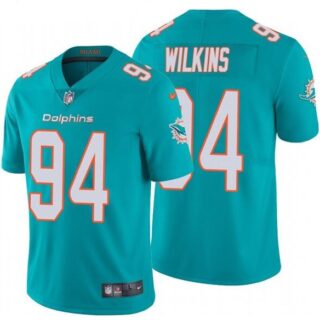 Nike Dolphins 94 Christian Wilkins Aqua Vapor Untouchable Limited Jersey
