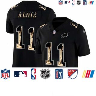 Nike Eagles 11 Carson Wentz Black Statue Of Liberty Limited Jersey