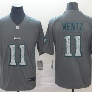 Nike Eagles 11 Carson Wentz Gray Camo Vapor Untouchable Limited Jersey