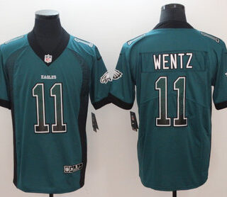 Nike Eagles 11 Carson Wentz Green Drift Fashion Limited Jersey