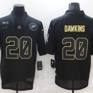 Nike Eagles 20 Brian Dawkins Black 2020 Salute To Service Limited Jersey