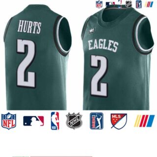 Nike Eagles #2 Jalen Hurts Green Team Color Men's Stitched NFL Limited Tank Top Jersey