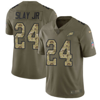 Nike Eagles #24 Darius Slay Jr Olive Camo Men's Stitched NFL Limited 2017 Salute To Service Jersey