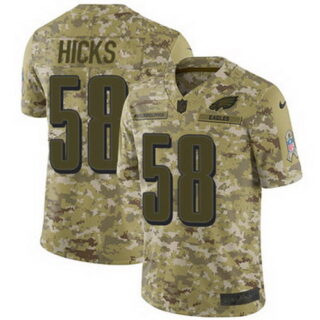 Nike Eagles #58 Jordan Hicks Camo Men's Stitched NFL Limited 2018 Salute To Service Jersey