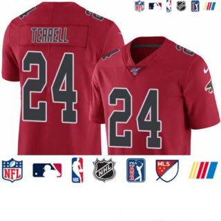 Nike Falcons #24 A.J. Terrell Red Men's Stitched NFL Limited Rush 100th Season Jersey