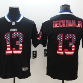 Nike Giants 13 Odell Beckham Jr. Black USA Flag Fashion Color Rush Limited Jersey