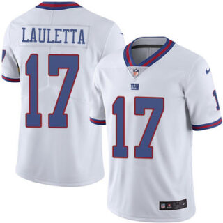 Nike Giants #17 Kyle Lauletta White Men's Stitched NFL Limited Rush Jersey