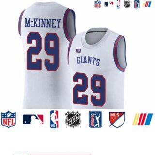 Nike Giants #29 Xavier McKinney White Men's Stitched NFL Limited Rush Tank Top Jersey