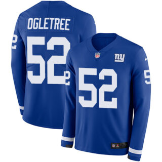 Nike Giants #52 Alec Ogletree Royal Blue Team Color Men's Stitched NFL Limited Therma Long Sleeve Jersey
