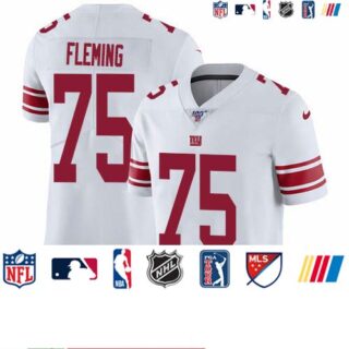 Nike Giants #75 Cameron Fleming White Men's Stitched NFL 100th Season Vapor Untouchable Limited Jersey