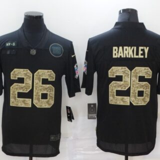 Nike Giants 26 Saquon Barkley Black Camo 2020 Salute To Service Limited Jersey