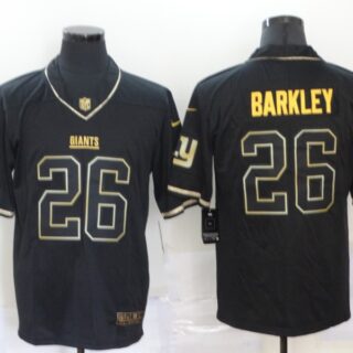 Nike Giants 26 Saquon Barkley Black Gold Vapor Untouchable Limited Jersey