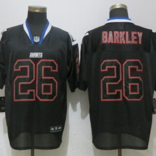Nike Giants 26 Saquon Barkley Black Lights Out Elite Jersey
