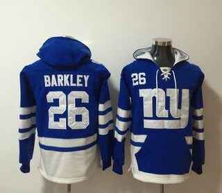 Nike Giants 26 Saquon Barkley Royal All Stitched Hooded Sweatshirt