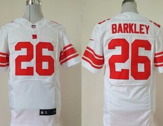Nike Giants 26 Saquon Barkley White Elite Jersey