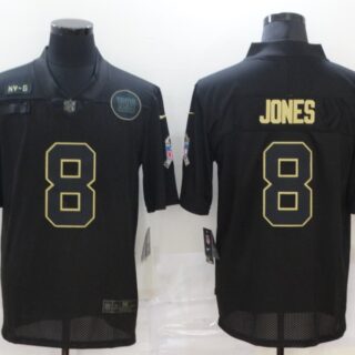 Nike Giants 8 Daniel Jones Black 2020 Salute To Service Limited Jersey