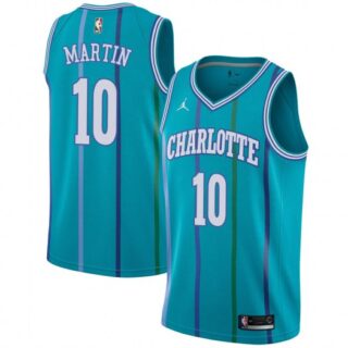 Nike Hornets #10 Caleb Martin Aqua NBA Jordan Swingman Hardwood Classics Jersey