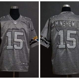 Nike Jaguars 15 Gardner Minshew II 2019 Gray Gridiron Gray Vapor Untouchable Limited Jersey
