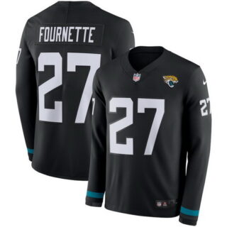 Nike Jaguars 27 Leonard Fournette Black Therma Long Sleeve Jersey