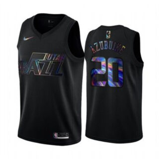 Nike Jazz #20 Udoka Azubuike Men's Iridescent Holographic Collection NBA Jersey - Black