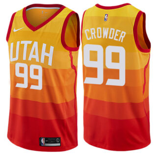 Nike Jazz #99 Jae Crowder Orange NBA Swingman City Edition Jersey