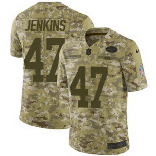 Nike Jets #47 Jordan Jenkins Camo Youth Stitched NFL Limited 2018 Salute to Service Jersey