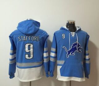 Nike Lions 19 Matthew Stafford Blue All Stitched Hooded Sweatshirt