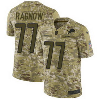 Nike Lions #77 Frank Ragnow Camo Youth Stitched NFL Limited 2018 Salute to Service Jersey